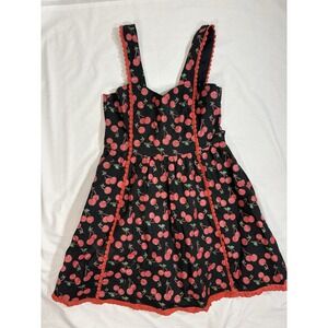 Sourpuss‎ Cherry Dress Size Medium Punk Goth Y2K Sweetheart Neckline